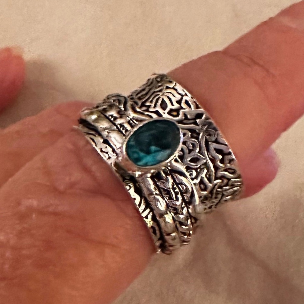 Sterling Silver 925 Spinner Ring - image 5